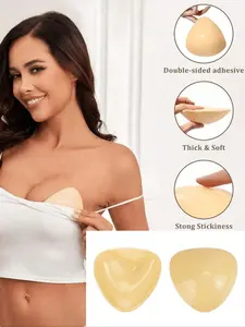 1 Pair Double-Sided Sticky Bra Inserts Adhesive Bra Pads Push Up Breast Enhancers Pads Reusable Padded Ultra Instant Lift Inserts Accessories