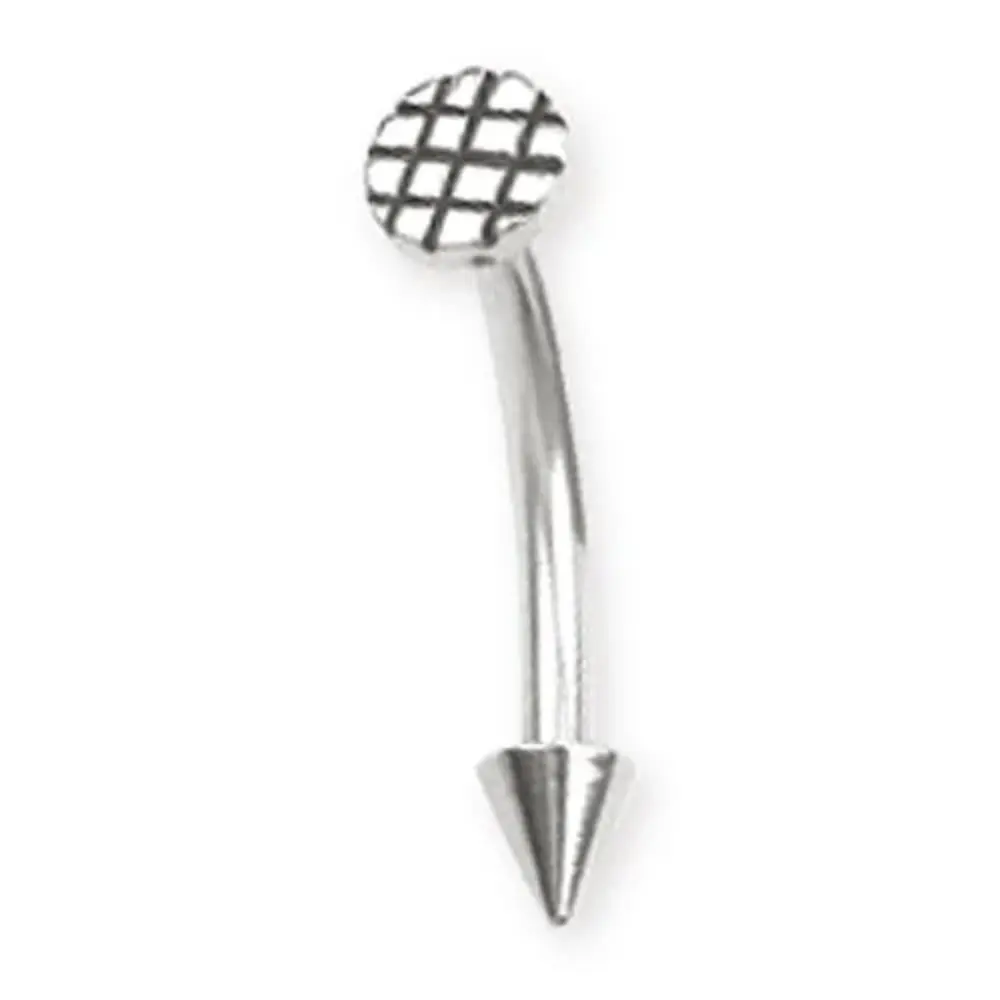 Nail Spike End Curved Eyebrow Barbell - 316L Stainless Steel
