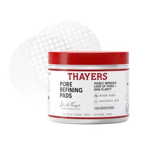 Thayers Pore Refining Toner Pads, Dual-Sided Exfoliating Pads with Witch Hazel, Salicylic Acid & Hyaluronic Acid to Improve Look of Pores and Skin Clarity, Made For All Skin Types, 60 Count