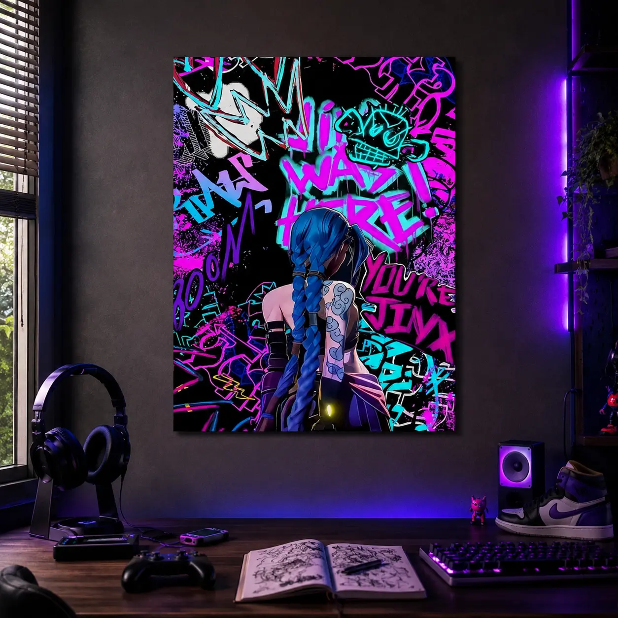 Graffiti Hypebeast Wall Print - 12*16Inch（Framed)-A Artistic Decor, Vibrant Colorful Wood Framed/Unframed Home Decor Poster with Positive Energy Aura, Cool Aesthetic Room Crafting Supply