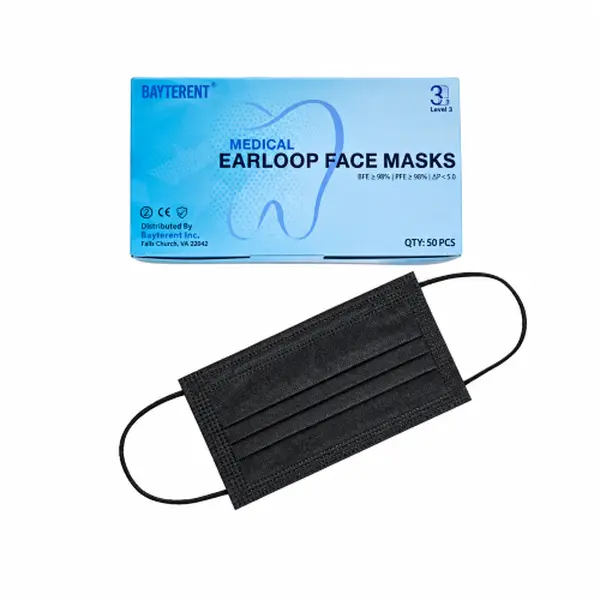 Dental Face Masks – ASTM Level 1, 2 & 3 | Blue & Black | 50/Box