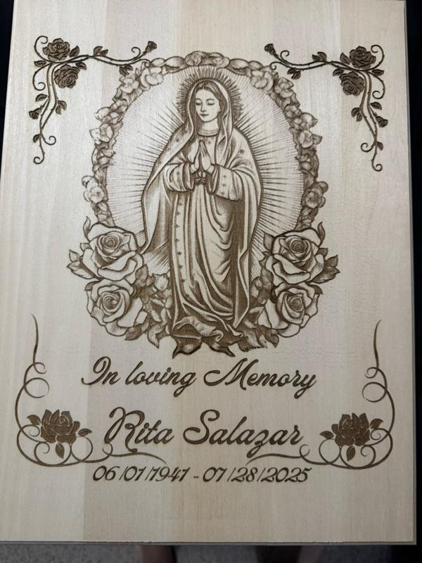 Home Decorations - “In Loving Memory” with Floral Design and Memorial Text