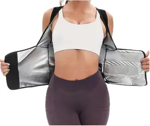 Women Adjustable Velcro Sauna Tank Top Sauna Suit for Women Waist Trainer Vest for Women Sweat Tank Top Shaper for Women with Zipper