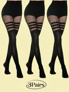 Women's Fishnet Stockings Set, Underwear, Crossed Lines Grid Design, Slim Fit, Comfortable, Fashionable, Sexy, Personalized, Daily Wear, Commuting, Party