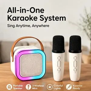 Wireless Bluetooth Speaker Microphone All-in-One Karaoke System for Family Home Outdoor Use with Mic for Kids Adults Portable Party Speaker Audio Smartphone sport travel subwoofer ktv