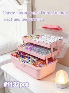 1133pcs luxury hair accessory gift box set, basic hair ties and small elastics, gentle and does not hurt the scalp, cartoon hair clips, duckbill clips, bow hair clips, suitable for various hairstyles, suitable as a birthday gift, women's hair accessories