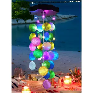 Mother's Day Gift,Solar Outdoor Wind Chimes,ideal holiday gift. Hanging Easter Pastel Light Strings (2 Modes) Shell light design, ideal gifts for family & women; LED outdoor decorative hanging lights, fit for gardens, yards, patios