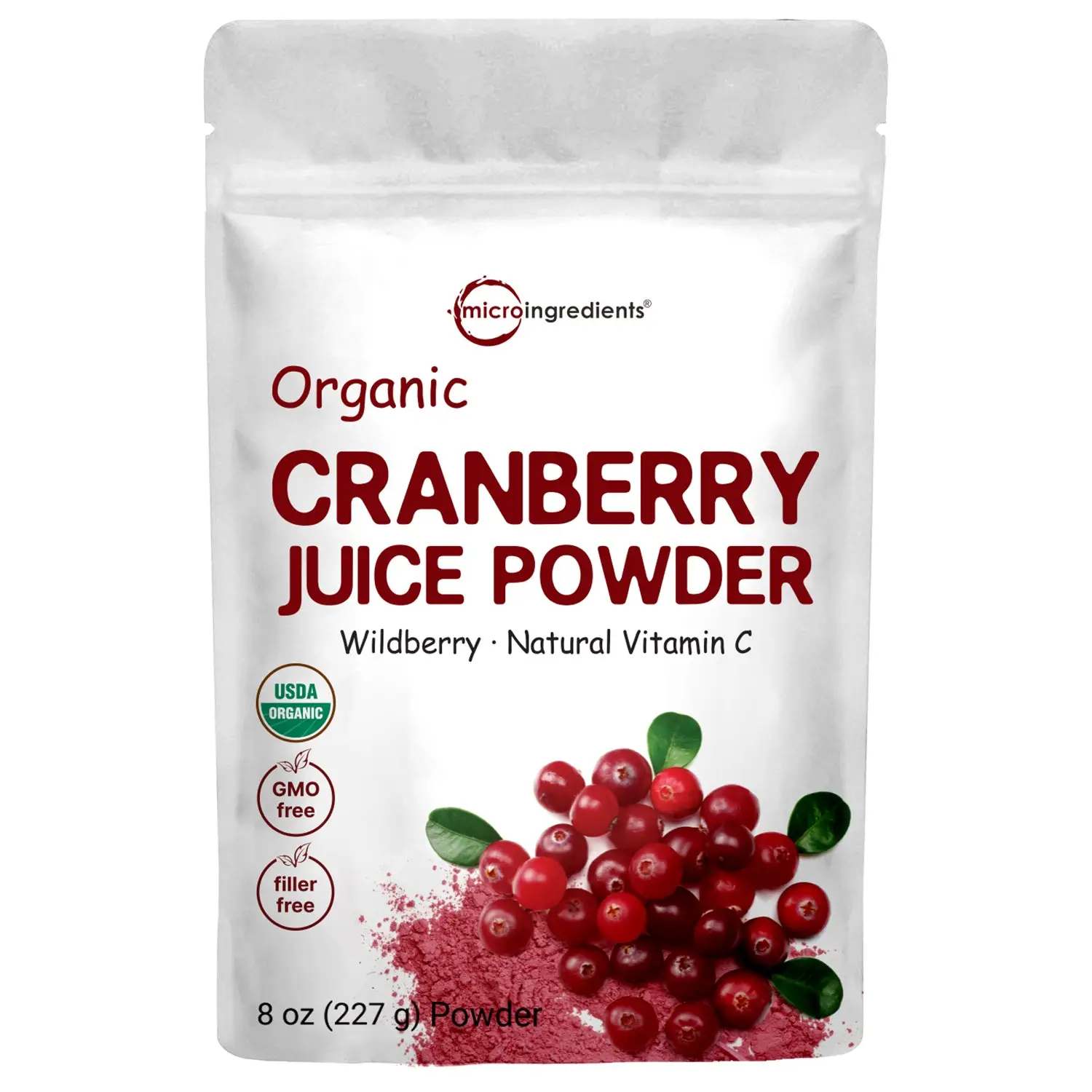 Micro Ingredients Organic Cranberry Juice Powder, 8 Oz Vitamin Healthcare