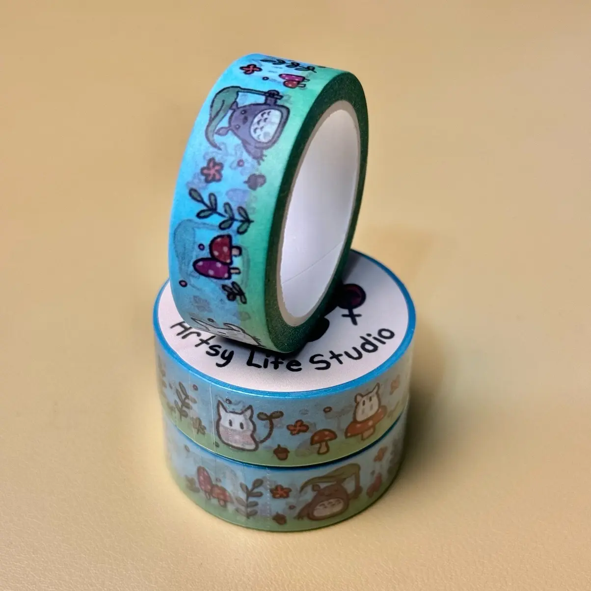 My Neighbor Totoro's Mushroom Garden Washi Tape for Stationary Bullet Journals