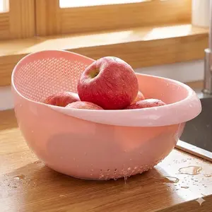 Multi-Functional Kitchen Colander: Salad Strainer, Rice Washer, Food Prep Tool, Camping Portable Sieve, Large Capacity, Mold-Proof, Sealed Filter for Fruits, Beans & Outdoor Use.
