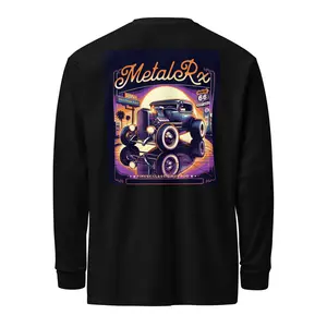 Unisex MetalRx Roadster Classic Cotton Sleeved T-Shirt, Relaxed Fit, Casual Menswear Top