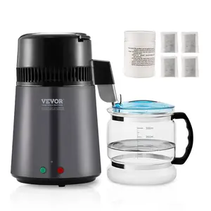fathersdaygift VEVOR Water Distiller, 4L 1.05 Gallon Pure Water Purifier Filter For Home Countertop, 750W Distilled Water Maker, Stainless Steel Interior Distiller Water Making Machine to Make Clean Water, Gray