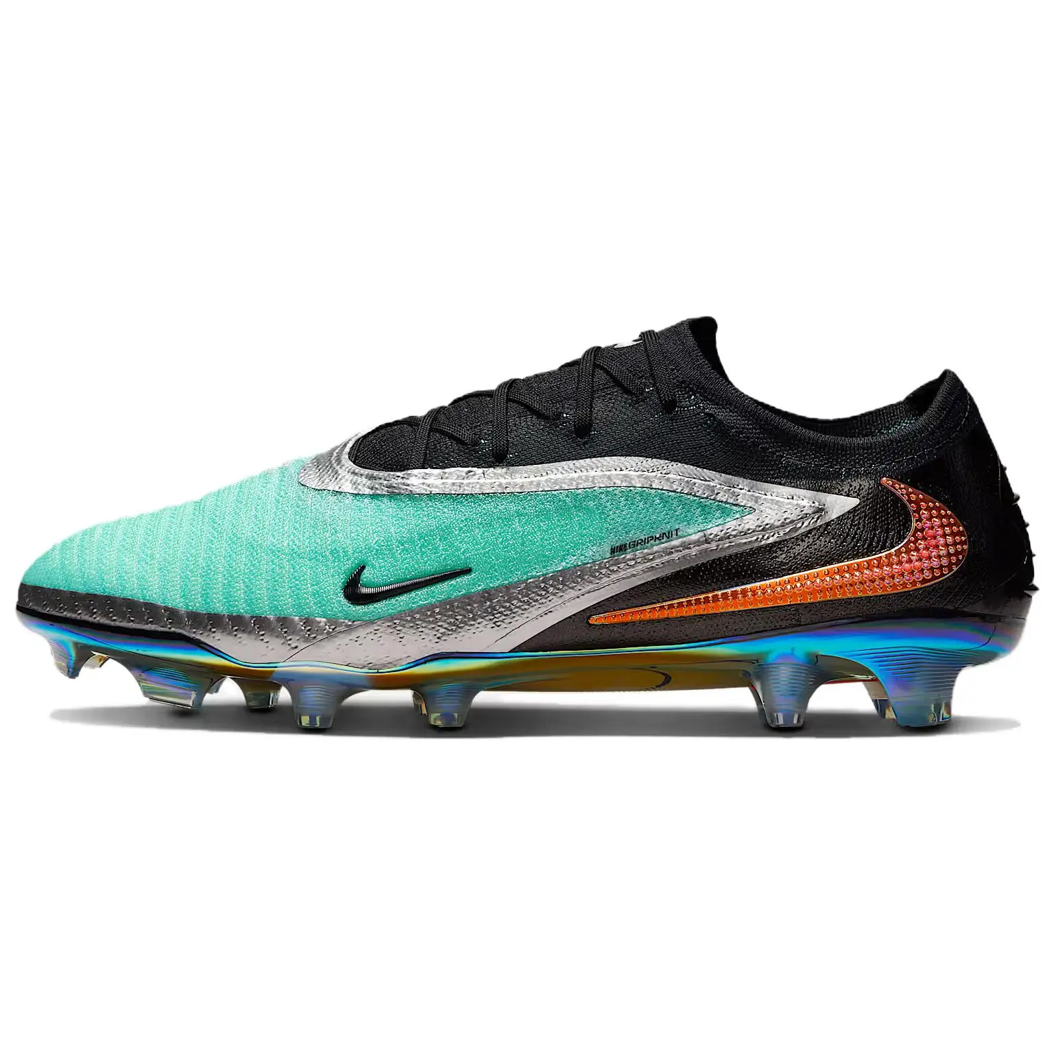 Nike Phantom 6 Low Elite FG Chrome Black Versatile Comfort Soccer Cleats Unisex IH3737-001