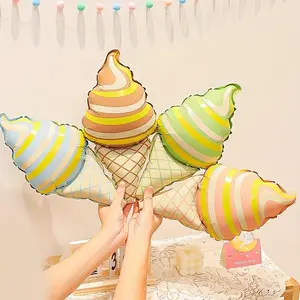Cartoon Ice Cream Design Balloon, 2 Counts Cute Ice Cream Shaped Balloon, Party Decoration Supplies for Birthday & Holiday