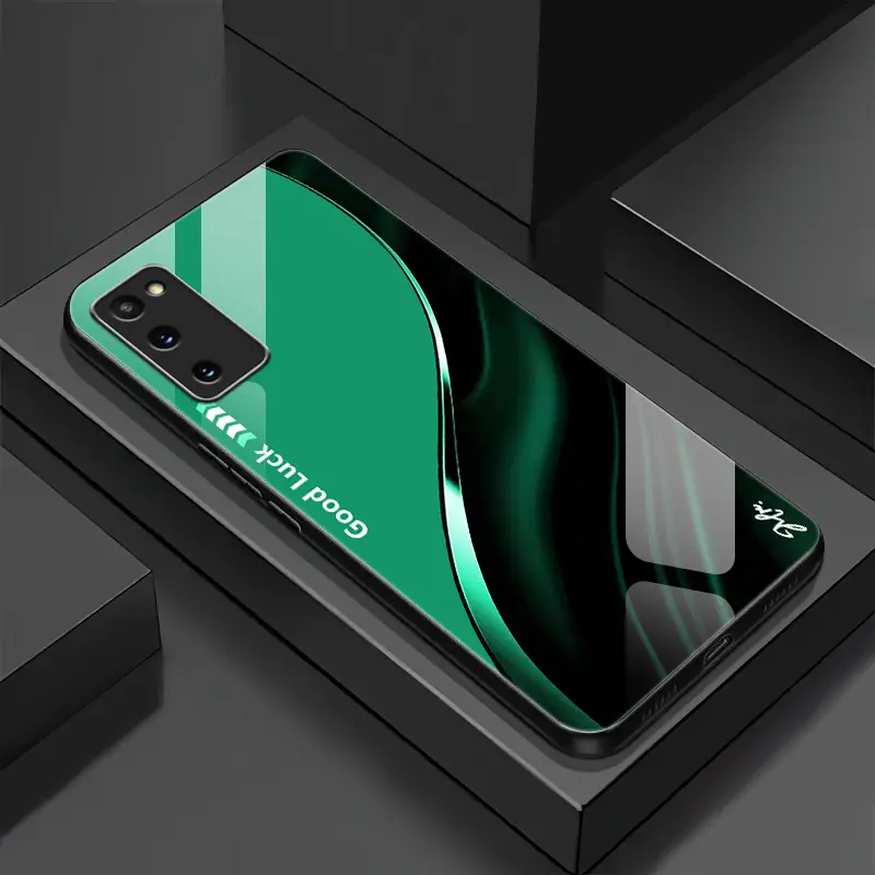 Suitable for [Galaxy S20 5g] Simple silk gradient glass phone case, affordable, fully shockproof, drop-proof and wear-resistant-888