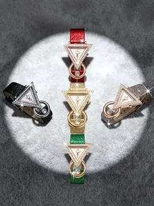 Fashionable Rhinestone Triangle Women's Watch, Sparkling Strap, Precision Timing, Perfect for Parties, Daily Wear, Holiday Gifts, Triangle Dial Wristwatch