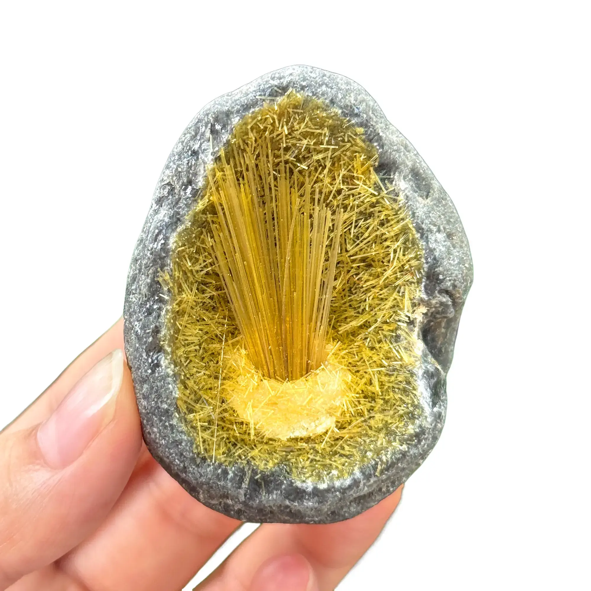 60-80g Rare Yellow Magnetite Goethite Quartz Crystal Cluster Ironstone Yellow Copper Ore Home Decorations