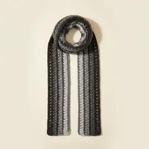 Grey Ombré Crochet Scarf