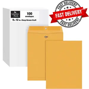 100 Pcs CLASP ENVELOPES 9x12 28lb Kraft Shipping Mailing Gummed Business Manila