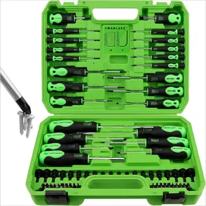 86PCS Magnetic Screwdriver Set,Includes Slotted/Phillips/Torx Mini Precision Screwdriver, Replaceable Screwdriver Bits and nut drivers With Sturdy tool box