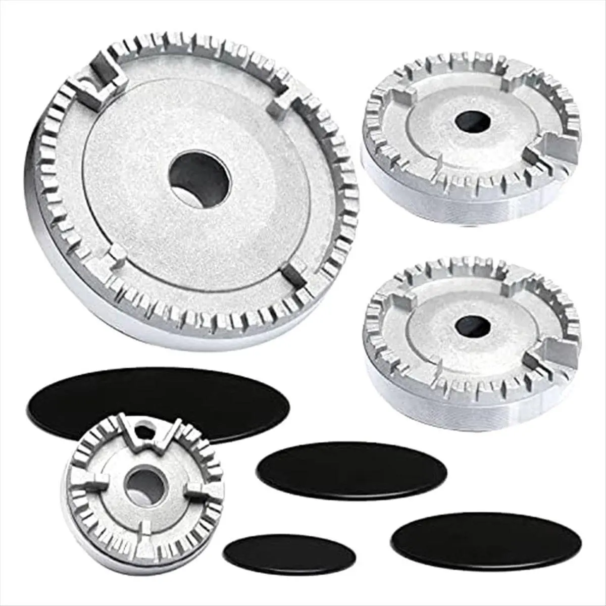 Metal Crown Shape Gas Compatible Universal Oven Cooker Hob Burner Cap - Flat Fit, Multi-Size for CDA Appliances, Oven Cooking