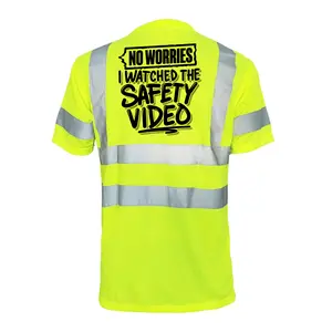 Watched the Safety Videos Reflective Safety T-Shirt - Hi-Vis Yellow Short Sleeve Crew Neck with ANSI/ISEA 107 Class 2 Compliance for Everyday Wear