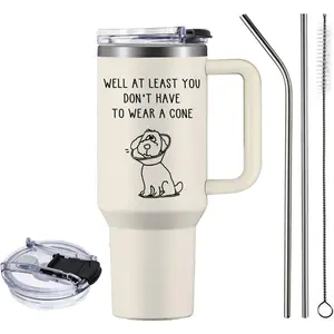 Get Well Soon Gifts for Women & Men, Get Well Soon Tumbler 40oz, After/Post Surgery Recovery Gift for Chemo Patients Cup, Feel Better Gifts - Well At Least You Don't Have To Wear A Cone
