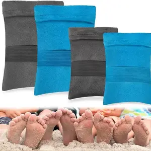4pcs Sand Remover for Beach, Sand Removal Bag, Beach Sand Cleaner, Powder Pouch Sand Remover Brush, Talc-Free, Camping Essentials