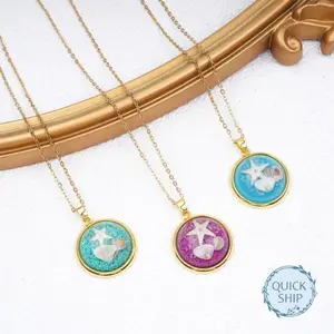 Luminous Shell Conch Necklace, Round Resin Natural Shell Conch Necklace, Sea Souvenir, Marine Animal Ornament, Creative Birthday/Mother's Day Gifts