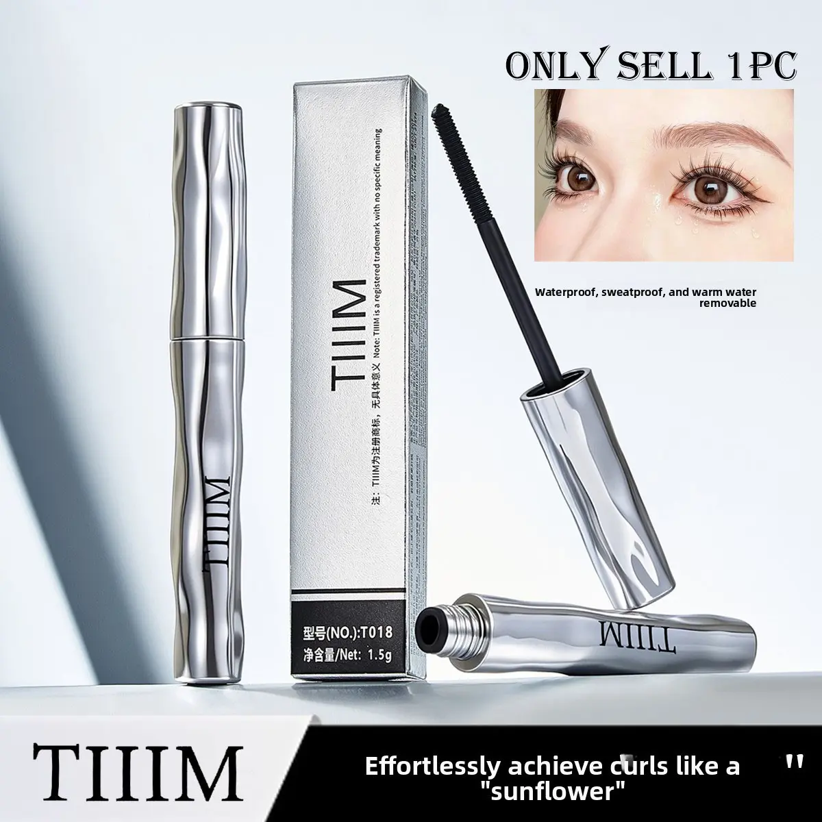 Hot fine brush mascara, precisely shapes upper and lower lashes, deepens eye stereoscopic sense with rich black color