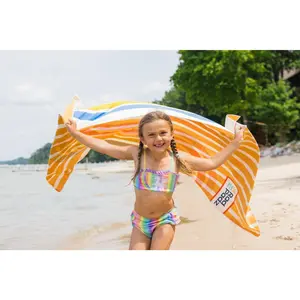Quick-Dry & Sand-Free Towel 4 Pack Eco-Friendly Beach Towels from Cannonballer Collection Fish Retro Crocodile Abstract Designs 70.5"x35.5" Ultra-Soft Recycled Materials