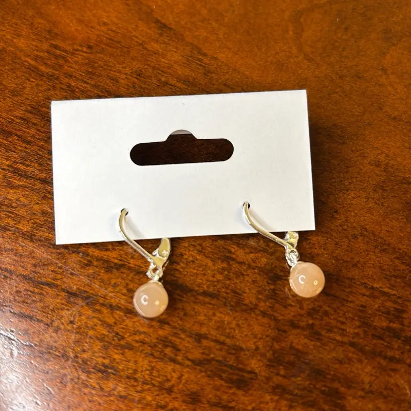 Peach moonstone earring