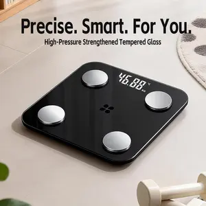 Smart electronic digital bathroom scale: high-precision LCD, ultra-thin, max 180kg/400lbs. For home, bathroom, living room, bedroom. Bluetooth for BMI, body fat, body composition monitoring via smartphone app