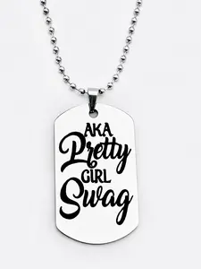 Stainless Steel Necklace for Sisters, Aka Pretty Girl Swag Design, Perfect Gift Accessory, Casual Fashion Jewelry for All Seasons