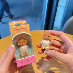Sylvanian Families Mini Doll Ornament Kawaii Poodle Milo Stuffed Dolls Cute Party Scene Layout Props Cartoon Toy Christmas Gifts