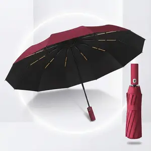 Automatic Folding Umbrella  Dual Ribs Windproof 12 rib Design Compact Coverage Fashion Accessory High-Quality Fabric Outdoor Umbrella Suitable for Business Use Lightweight Unisex