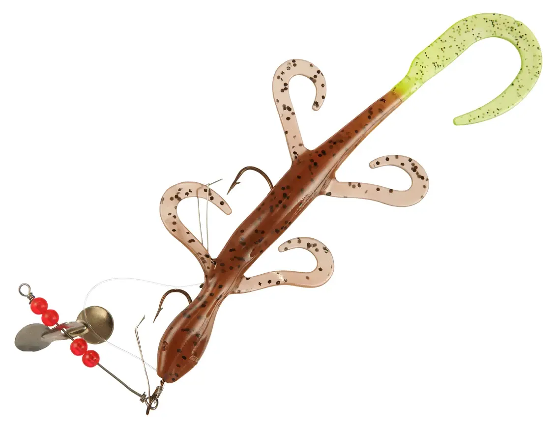 Creme Pre-Rigged 4" Lizard Lure, Pumpkin Chartreuse – High-Quality Freshwater Fishing Bait for Optimal Performance