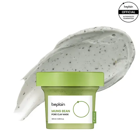 Beplain Mung Bean Pore Clay Mask - 120ml Unscented Unisex Kbeauty Exfoliant Face Mask, Gentle Deep Pore Cleansing & Skin Repair with Mung Bean Complex for All Skin Types, Kbeauty Face Masks