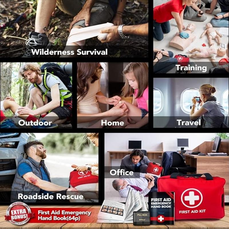 Outdoor First Aid Kit Set, Camping Essentials, Self-Care, Hunting Hiking Camp Portable Bag, Multi-Purpose Emergency Supplies, Medical Accessories