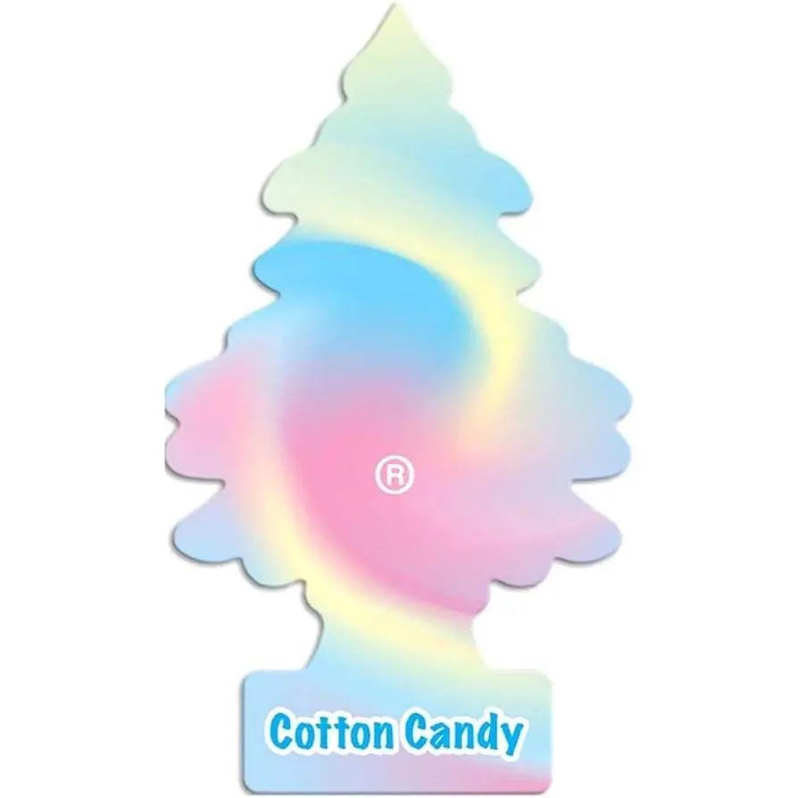 LITTLE TREES Car Air Freshener | Hanging Paper Tree for Home or Car | Cotton Candy | 3 Pack, Car Fragrance, Aromatic Fruity Fragrance, Cars Accessories