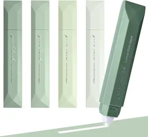 5 count White Out Tapes for Instant Correction, Aesthetic Correction Tape Pens, Easy to Use, Pen Shaped Applicator for Students School Office Supplies (Green)