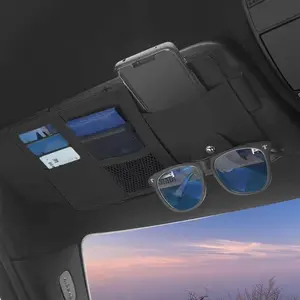 Car Sun Visor Organizer Multi-Pocket Auto Interior Accessories Pocket Organizer Car Document Storage Pouch Pen Holder Car Storage Organizers