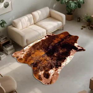 Cow Pattern Floor Mat, Modern Art Style Non-slip Soft Floor Carpet, Decorative Area Rug for Home Living Room Bedroom, Cow Print Rug