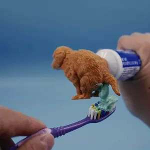 Funny Dog Butt Toothpaste Dispenser, Puppy Tail Design, Automatic Gel Dispensing, Plastic Material, Battery-Free, Easy to Clean, Fun Bathroom Gadget