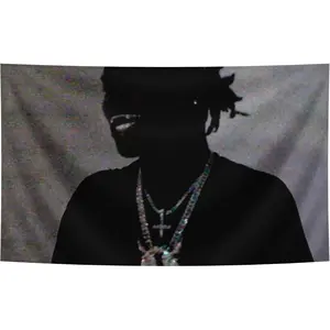 Hip Pop Music Album Tapestry Ken American Rapper Carson Flag 3x5 Feet (90x150cm) Banner,Funny Man Cave Wall Flag with Brass Grommets for College Dorm Room Flag.