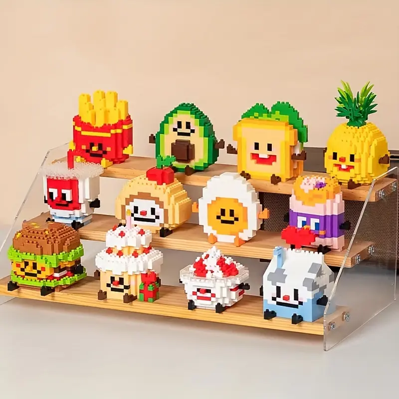 12-in-1 Mini Food Building Blocks Kit 🍕   Fast Food Micro Bricks Toy Gift Set