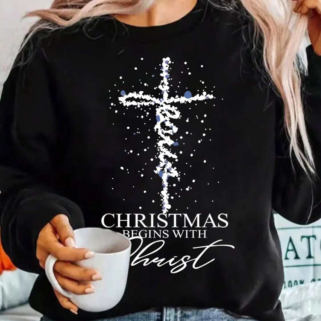【Plus Size】Neck Sweatshirt Plus Size Women's Clothing Tops Hoodie Casual Long Sleeve Womenswear Comfort Crewneck Pullover