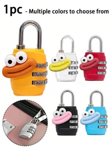 Cute digital password lock with cute big mouth pattern, multifunctional Anti Theft Design zinc alloy luggage password key anti-theft lock, mini gym student dormitory cabinet backpack luggage drawer zipper password lock, Security Lock