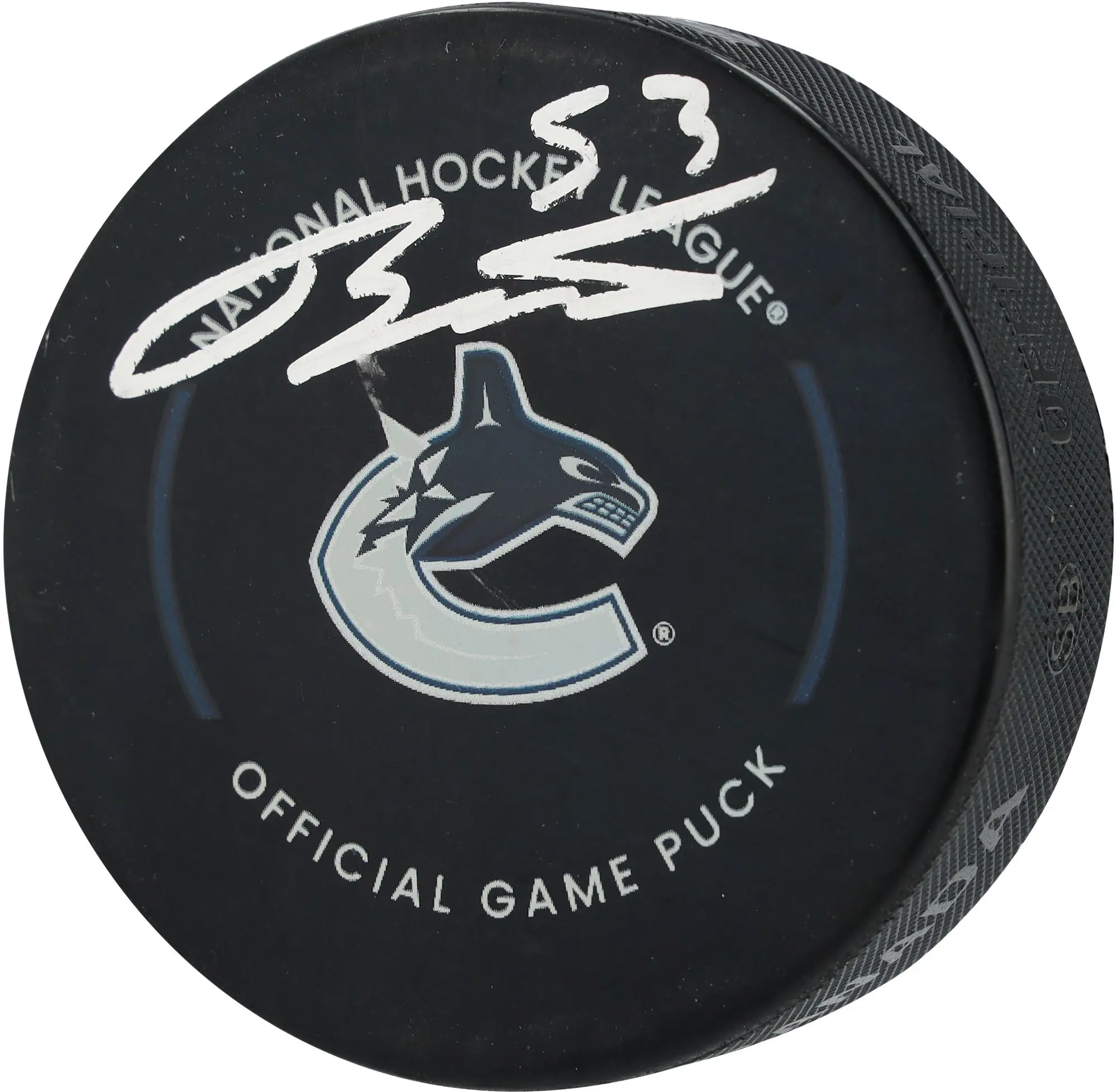 Teddy Blueger Vancouver Canucks Autographed Official Game Puck - Fanatics Authentic Certified