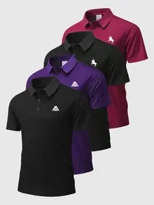 Men Women Polo Shirt Set, Quick-Dry Breathable Stretch Fabric, Short Sleeves Fitted Design, Casual Business Wear, All-Season Comfort